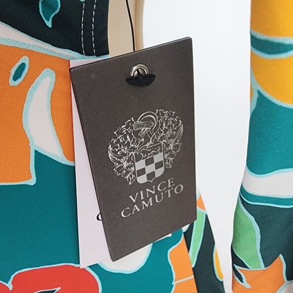 Vince Camuto Size 12 Tropical Floral Long Sleeve Cutout One Piece Swimsuit New - Picture 9 of 11